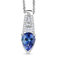 Luxoro 10K White Gold AAA Peacock Tanzanite, Diamond (I2) Pendant Necklace (20 Inches) 1.25 ctw - Sticky add to cart bar