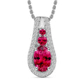 Luxoro Premium Ouro Fino Rubellite and I2 Diamond Pendant Necklace in 10K White Gold 20 Inches 1.11 ctw - Sticky add to cart bar