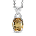 D'Joy Brazilian Citrine, White Zircon Infinity Pendant Necklace in Rhodium Over Sterling Silver 1.85 ctw (20 Inches) - Sticky add to cart bar