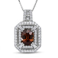 D'Joy Premium Red Zircon and Moissanite 2.70 ctw Scarlet Flame Pendant Necklace in Rhodium Over Sterling Silver 20 Inches (Del. in 7-10 Days) - Sticky add to cart bar