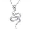 Luxuriant Lab Grown Diamond G-H SI 0.10 ctw Serpent Pendant Necklace in Rhodium Over Sterling Silver 20 Inches - Sticky add to cart bar