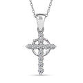 Luxuriant Lab Grown Diamond (G-H, SI) Cross Pendant Necklace (20 Inches) in Rhodium Over Sterling Silver 0.50 ctw - Sticky add to cart bar