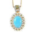 TLV D'Joy Sleeping Beauty Turquoise, Multi Gemstone Pendant Necklace (20 Inches) in 18K Vermeil YG Over Sterling Silver 6.50 ctw - Sticky add to cart bar
