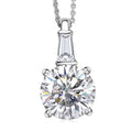 D'Joy Heart & Arrow Cut Moissanite 3.70 ctw Pendant Necklace in Rhodium Over Sterling Silver 20 Inches - Sticky add to cart bar