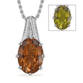 EverTrue Autumn Alexite and White Zircon 7.75 ctw Art Deco Pendant in Platinum Bond with Stainless Steel Necklace 20 Inches - Sticky add to cart bar