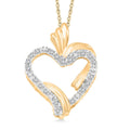 White Diamond Heart Pendant Necklace in 14K YG Over Sterling Silver 0.20 ctw (18 Inches) - Sticky add to cart bar