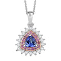 D'Joy AAA Tanzanite, Multi Gemstone Pendant Necklace in Rhodium Over Sterling Silver 1.60 ctw (20 Inches) - Sticky add to cart bar