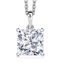 Luxuriant Princess Cut Lab Grown Diamond Solitaire Pendant in 950 Palladium with 10K White Gold Necklace 3.00 ctw (20 Inches) (E-F, VS)