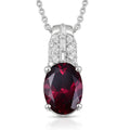 D'Joy Orissa Rhodolite Garnet and Moissanite 2.30 ctw Pendant Necklace in Rhodium Over Sterling Silver 20 Inches - Sticky add to cart bar