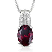 D'Joy Orissa Rhodolite Garnet and Moissanite 2.30 ctw Pendant Necklace in Rhodium Over Sterling Silver 20 Inches