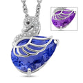 EverTrue Color Change Fluorite (IR) and Multi Gemstone 7.10 ctw Pendant in Platinum Bond with Stainless Steel Necklace (20 Inches) - Sticky add to cart bar