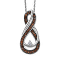 Luxuriant Lab Grown Red Diamond (IR) and Lab Grown Diamond 0.25 ctw Eternal Flame Pendant Necklace 20 Inches in Rhodium Over Sterling Silver - Sticky add to cart bar