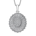 Luxuriant Lab Grown Diamond Bloom Pendant Necklace in Rhodium Over Sterling Silver 1.00 ctw (20 Inches) - Sticky add to cart bar