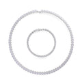 Epic Deal 2 Piece Set Simulated Diamond Chocker Necklace (17.0 Inches) and Bracelet (7.5In) in Silvertone 70.00 ctw - Sticky add to cart bar