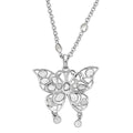 GP Celestial Dream Collection Polki Diamond Butterfly Pendant Necklace in Platinum Over Sterling Silver 3.50 ctw (20 Inches) - Sticky add to cart bar
