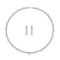 Simulated Diamond Necklace (20 INches) and Earrings in Silvertone - Sticky add to cart bar
