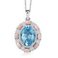 D'Joy Brazilian Citrine, Multi Gemstone Sky Night Pendant Necklace (20 Inches) in Rhodium Over Sterling Silver 11.15 ctw - Sticky add to cart bar