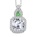 D'Joy Asscher Cut Moissanite and Ceylon Blue Sapphire 3.50 ctw Pendant Necklace in Rhodium Over Sterling Silver 20 Inches - Sticky add to cart bar