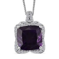 D'Joy AAA Santa Ana Madeira Citrine and Moissanite 5.35 ctw Poinsettia flower Pendant Necklace in Rhodium Over Sterling Silver 18 Inches