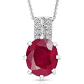 D'Joy Niassa Ruby (FF), Moissanite Pendant Necklace (20 Inches) in Rhodium Over Sterling Silver 8.00 ctw - Sticky add to cart bar