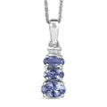 D'Joy Tanzanite and Diamond 0.90 ctw Pendant Necklace in Rhodium Over Sterling Silver 20 Inches - Sticky add to cart bar