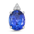 Certified & Appraised Luxoro AAA Tanzanite and I2 Diamond 3.30 ctw Pendant Necklace 18 Inches in 14K White Gold - Sticky add to cart bar