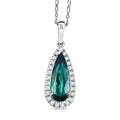 Certified & Appraised Rhapsody AAAA Pirineu Lagoon Tourmaline and Diamond E-F VS 2.00 ctw Pendant Necklace in 950 Platinum 20 Inches - Sticky add to cart bar