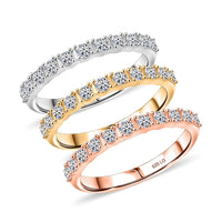Lab Grown Diamond Set of 3 Ring in 14K YRG Over and Sterling Silver (Size 5.0) 1.60 ctw