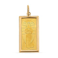 24K Golden Angel Blessings Ingot Bar 1g with 14K Yellow Gold Frame 0.40g Pendant - Sticky add to cart bar