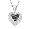 Black Diamond (IR) Heart Pendant Necklace (18 Inches) in Sterling Silver 0.10 ctw - Sticky add to cart bar