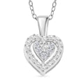 Diamond 0.10 ctw Heart Pendant Necklace in Sterling Silver 18 Inches - Sticky add to cart bar