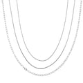 Set of 3 Fine, Link and Twisted Rope Chain Necklace in Stainless Steel 20-22 Inches - Sticky add to cart bar