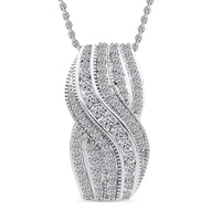 Luxuriant Lab Grown Diamond (G-H, SI) Infinity Wave Pendant Necklace