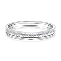 Calvin Klein Set of 3 - Simulated Diamond Bangle Bracelet in Stainless Steel (7.00 In) 4.00 ctw