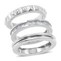 Calvin Klein Simulated Diamond Set of 3 Ring in Stainless Steel (Size 5.0) 1.50 ctw - Sticky add to cart bar