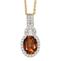 D'Joy AAA Ceylon Honey Garnet, Moissanite Pendant Necklace in 18K Vermeil YG Over Sterling Silver 1.80 ctw (20 Inches) - Sticky add to cart bar