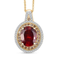 D'Joy AAA Ceylon Honey Garnet, Champagne and White Zircon Pendant Necklace in 18K Vermeil YG Over Sterling Silver 5.00 ctw (20 Inches) - Sticky add to cart bar