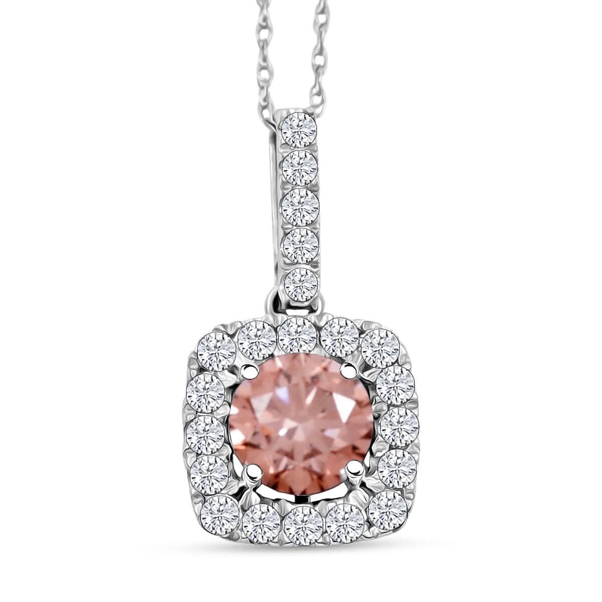 14K Yellow Gold Luxuriant Lab Grown Pink Diamond (IR) and Lab Grown Diamond (SI) Pendant Necklace (18 Inches) 1.50 ctw