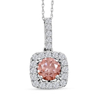 14K Yellow Gold Luxuriant Lab Grown Pink Diamond (IR) and Lab Grown Diamond (SI) Pendant Necklace (18 Inches) 1.50 ctw