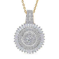 Luxuriant Lab Grown Diamond (G-H, SI) Pendant Necklace (20 Inches) in 18K Vermeil YG Over Sterling Silver 1.00 ctw