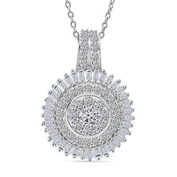 Luxuriant Lab Grown Diamond (G-H, SI) Pendant Necklace (20 Inches) in 18K Vermeil YG Over Sterling Silver 1.00 ctw