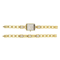 Strada Austrian Crystal Japanese Movement Watch and Goldtone Bracelet (8In)
