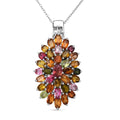D'Joy Multi-Tourmaline Rainbows Promise Pendant Necklace in Rhodium Over Sterling Silver 7.70 ctw (20 Inches) - Sticky add to cart bar