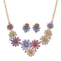 Ankur's Treasure Chest Deal Austrian Crystal, Multi Color Enameled Floral Necklace (20.5-22.5 Inches) and Earrings in Goldtone - Sticky add to cart bar