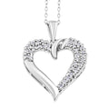 Diamond I2-I3 0.20 ctw Radiant Heart Pendant Necklace in Rhodium Over Sterling Silver 18 Inches - Sticky add to cart bar