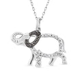 Black Diamond and White Diamond I2-I3 0.10 ctw Pendant Necklace in Rhodium Over Sterling Silver 18 Inches - Sticky add to cart bar