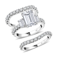 Doorbuster 14K White Gold Luxuriant Lab Grown Diamond (VS) Set of 3 Ring (Size 7.0) (9.34 g) 4.88 ctw