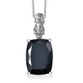 EverTrue Thai Black Spinel 22.70 ctw Pendant in Platinum Bond with Stainless Steel Necklace 20 Inches - Sticky add to cart bar