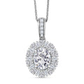 D'Joy Moissanite 2.85 ctw Sparkburst Pendant Necklace in Rhodium Over Sterling Silver 20 Inches - Sticky add to cart bar