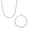 Herringbone Chain Bracelet (8.50In) and Necklace (24 Inches) in Stainless Steel - Sticky add to cart bar